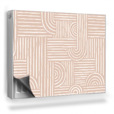 Magnetický kryt na radiátor Geometrický svetelný vzor na béžovom pozadí