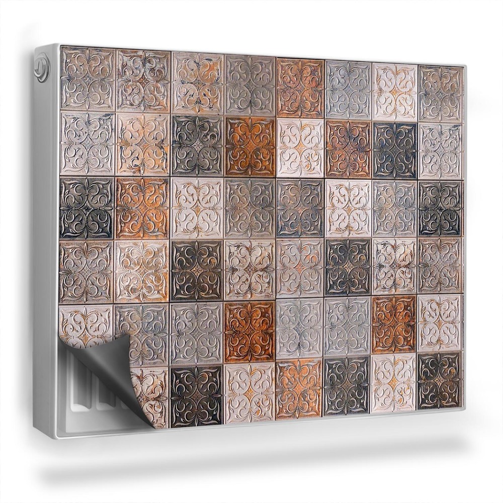 Magnetický kryt na radiátor Ornamentálne starožitné dlaždice retro mozaika