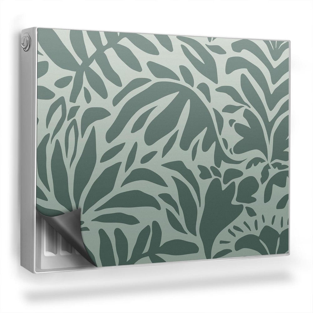 Dekoračný magnet na radiátor Tvary listov a rastlín, tlmené zelené
