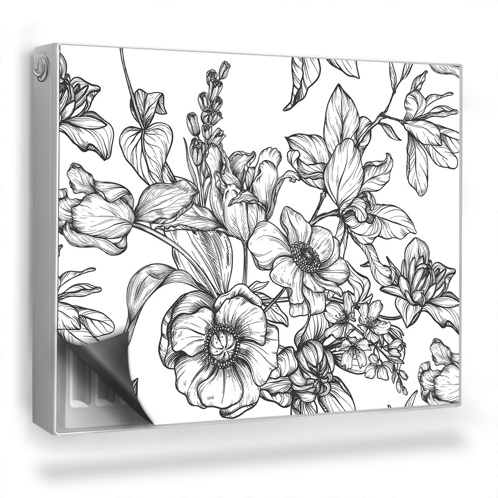 Dekoračný magnet na radiátor Nakreslená ilustrácia kvetov rastlín