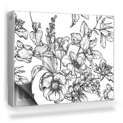 Dekoračný magnet na radiátor Nakreslená ilustrácia kvetov rastlín