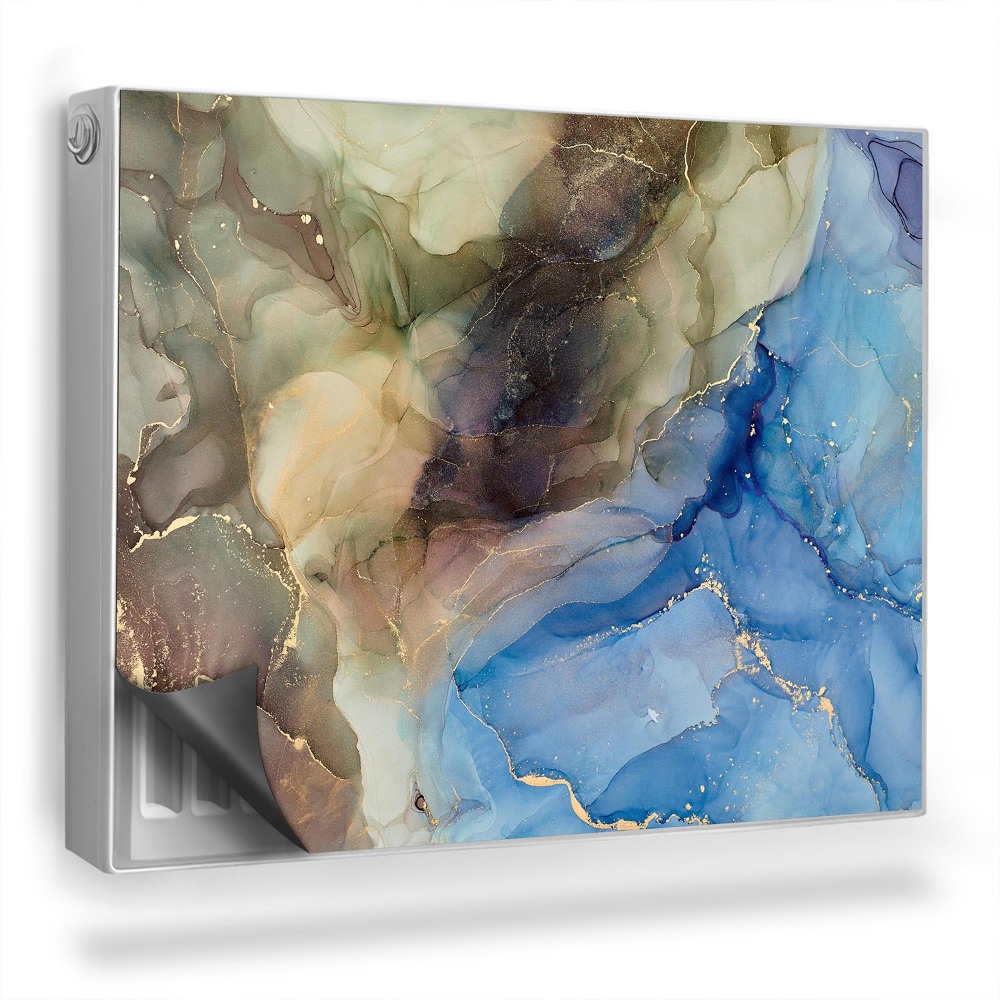 Magnetický kryt na radiátor Modrohnedé akvarelové škvrny