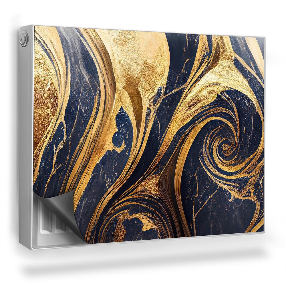 Dekoračný magnet na radiátor Listy maľované farbou na čiernom pozadí