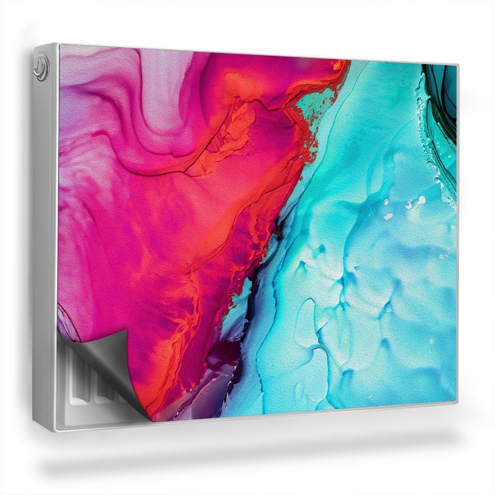 Dekoračný magnetický kryt na radiátor Miešanie farieb, ružová, celadón, fialová