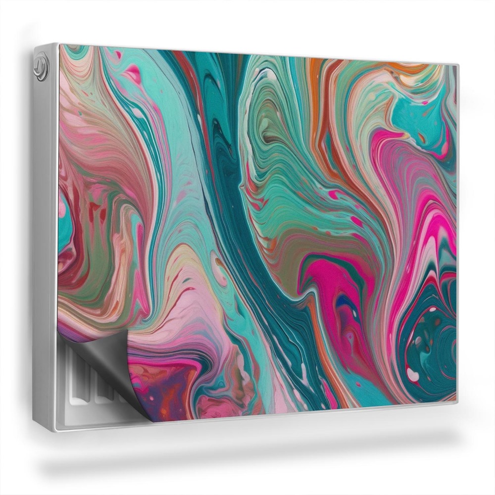 Magnetický kryt na radiátor Miešanie farieb, celadón, ružová, tyrkysová