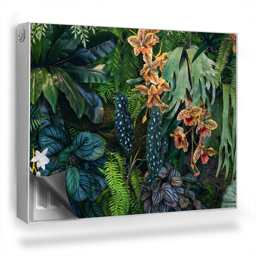 Magnetický kryt na radiátor Rôzne džungľové rastliny, paprade, kvety