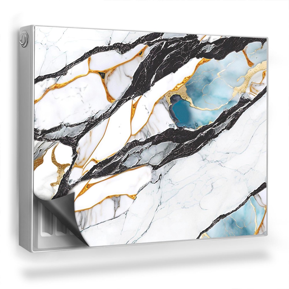 Dekoračný magnetický kryt na radiátor Elegantná textúra mramoru modrého kameňa