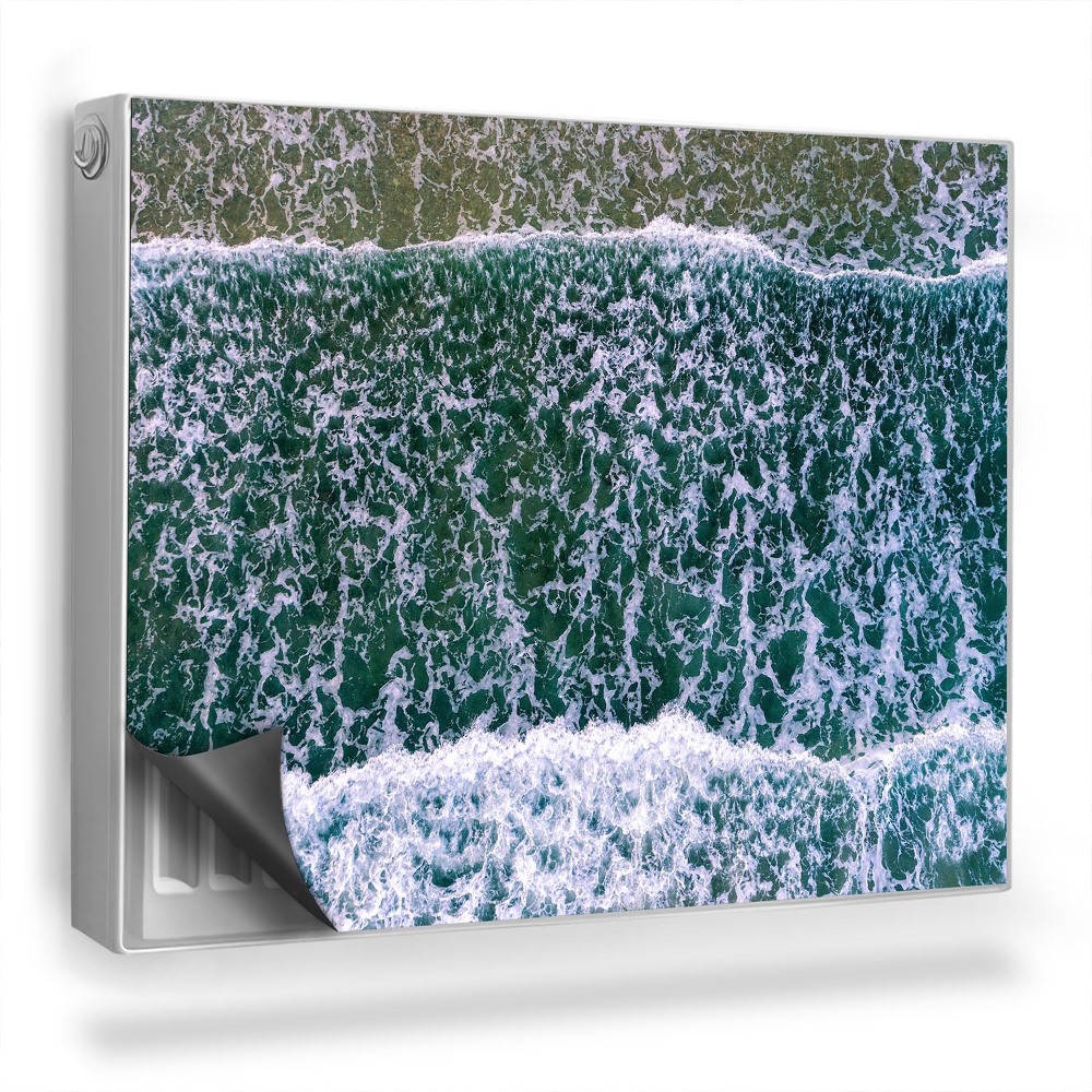 Dekoračný magnetický kryt na radiátor Výhľad na oceán a pláž, tlmené farby