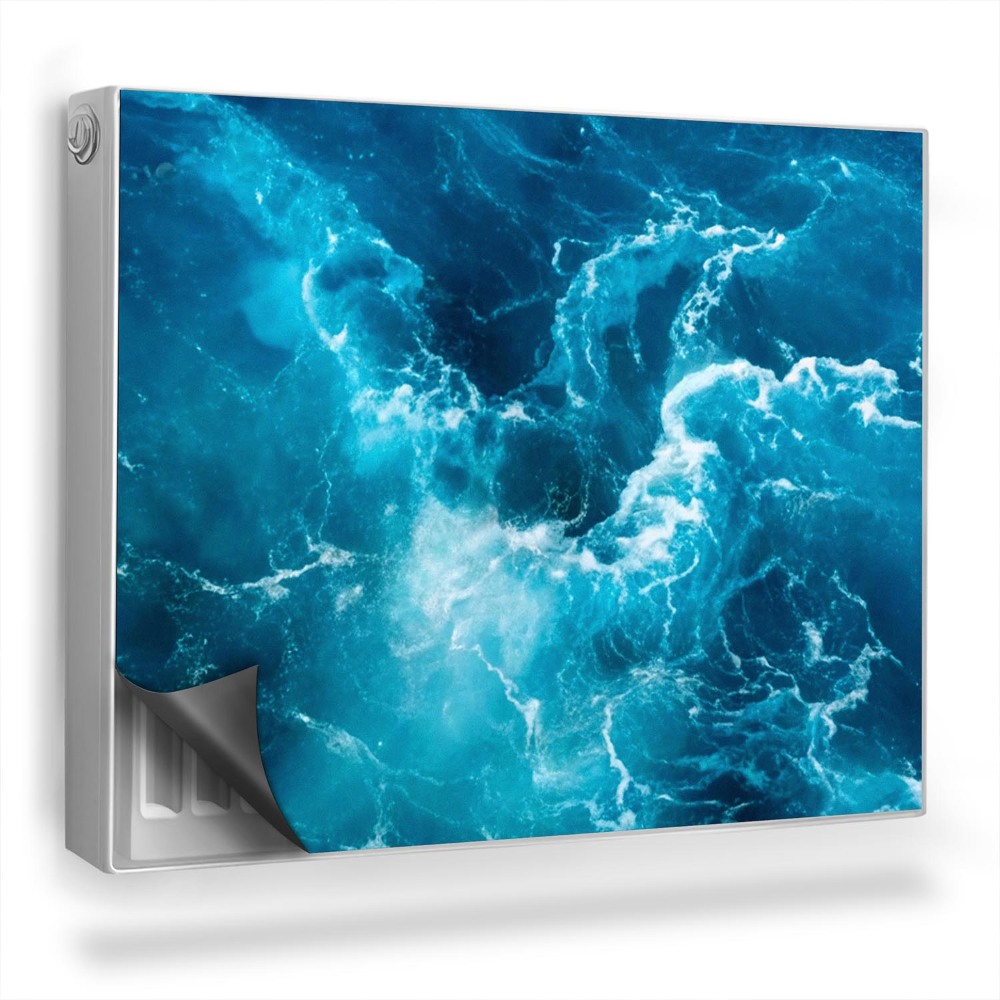 Magnetický kryt na radiátor Penivá morská vlna, celadón, námornícka modrá