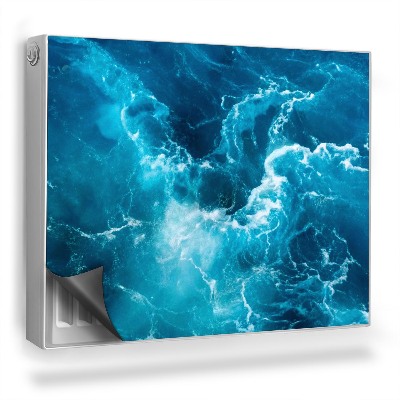 Magnetický kryt na radiátor Penivá morská vlna, celadón, námornícka modrá