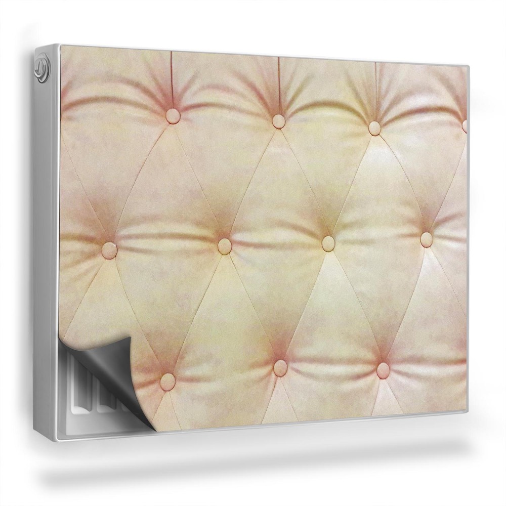 Magnetický kryt na radiátor Prešívaný materiál detailný záber vo svetlých tónoch