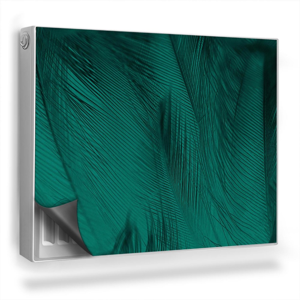 Dekoračný magnet na radiátor Detailný záber na jemné tyrkysové pierka