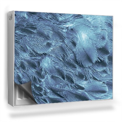 Dekoračný magnet na radiátor Prekrývajúce sa perie, modré, biele