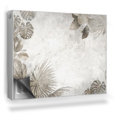 Dekoračný magnet na radiátor Tropické listy na betónovej textúre boho