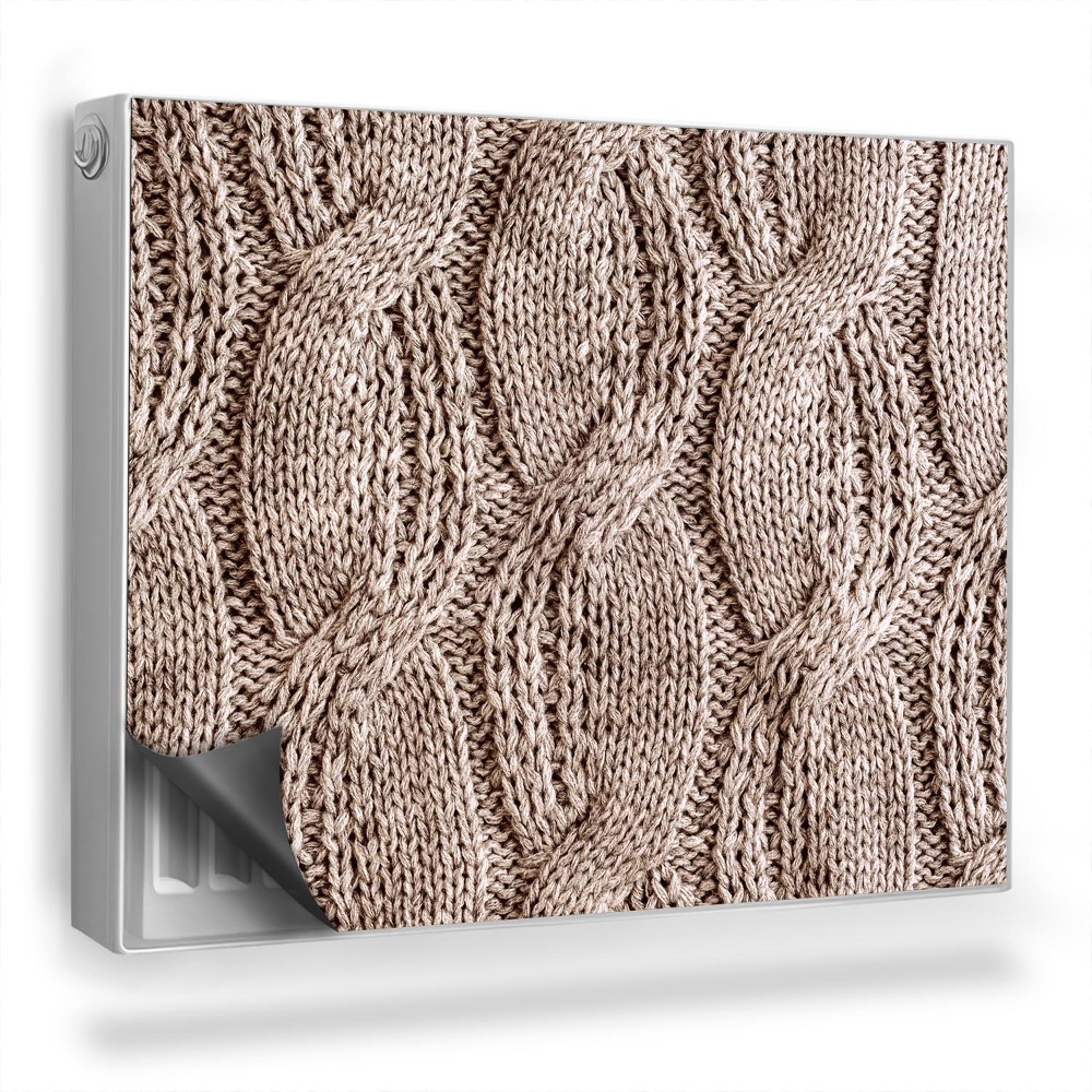 Magnetický kryt na radiátor Vlnená hustá väzba, teplé farby, zoom