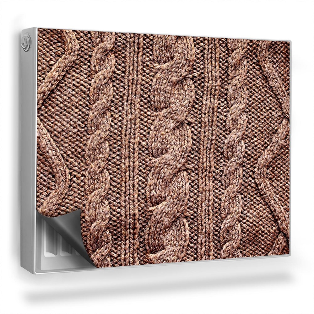 Dekoračný magnetický kryt na radiátor Vlnená geometrická väzba v zemitých farbách