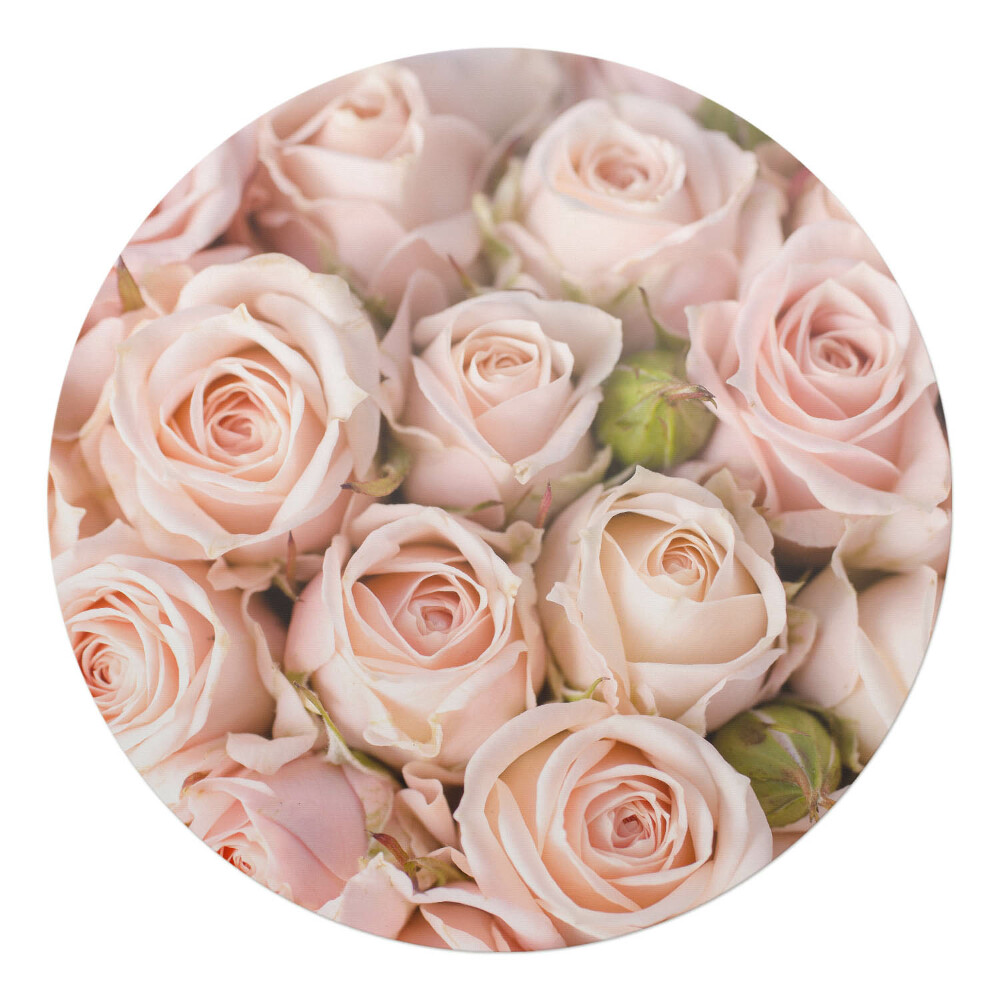 Podložka pod kolieskovú stoličku okrúhla Kytica ruží