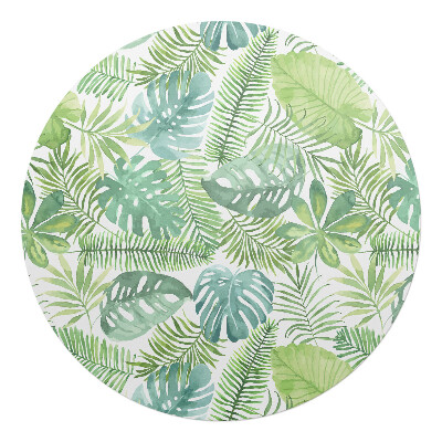Podložka pod stoličku na kolieskach okrúhla Tropické listy