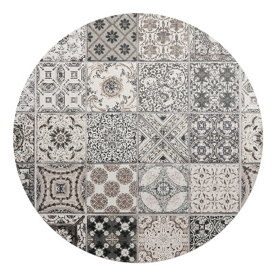 Podložka pod kolieskovú stoličku okrúhla Dlaždice v retro štýle