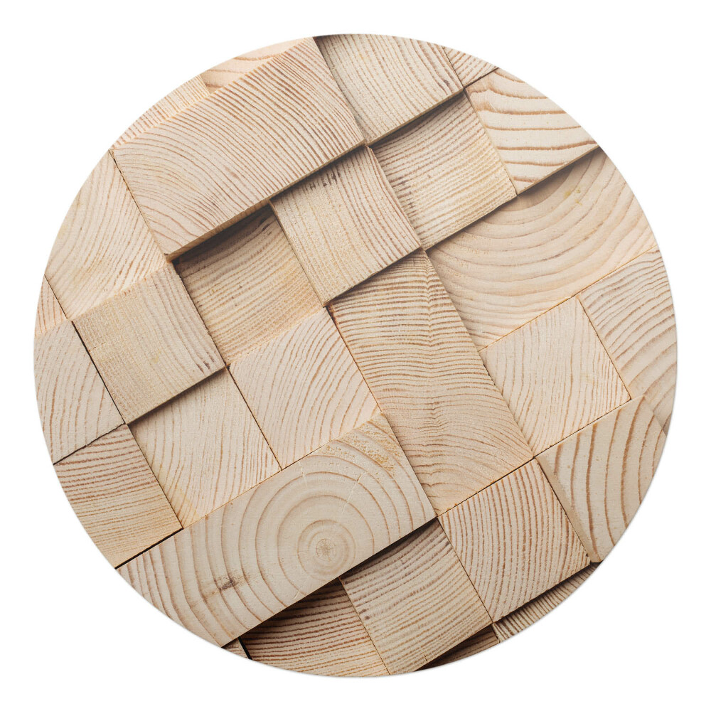 Podložka pod kolieskovú stoličku okrúhla Drevená mozaika