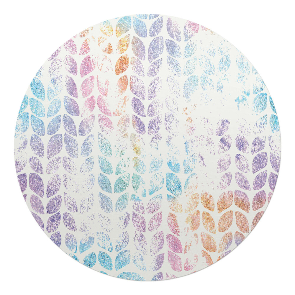 Podložka pod kolieskovú stoličku okrúhla Listy v pastelových farbách