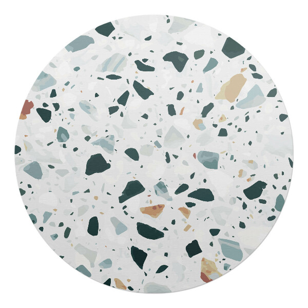 Podložka pod stoličku na kolieskach okrúhla Terazzová mozaika