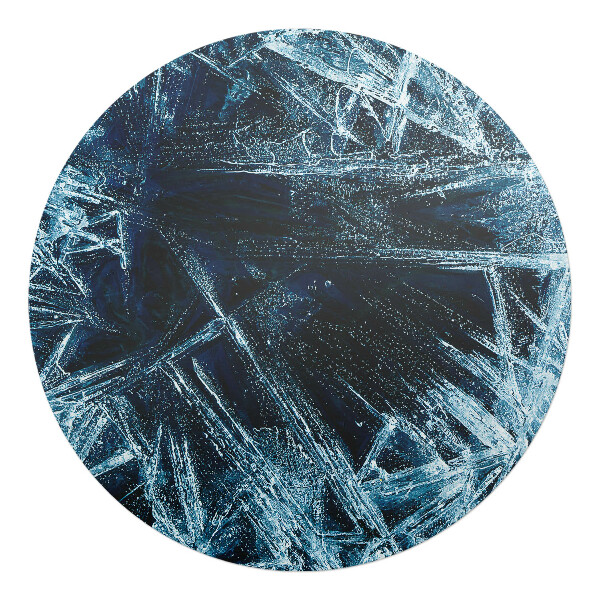 Podložka pod kolieskovú stoličku okrúhla Abstraktné vzory ľadu