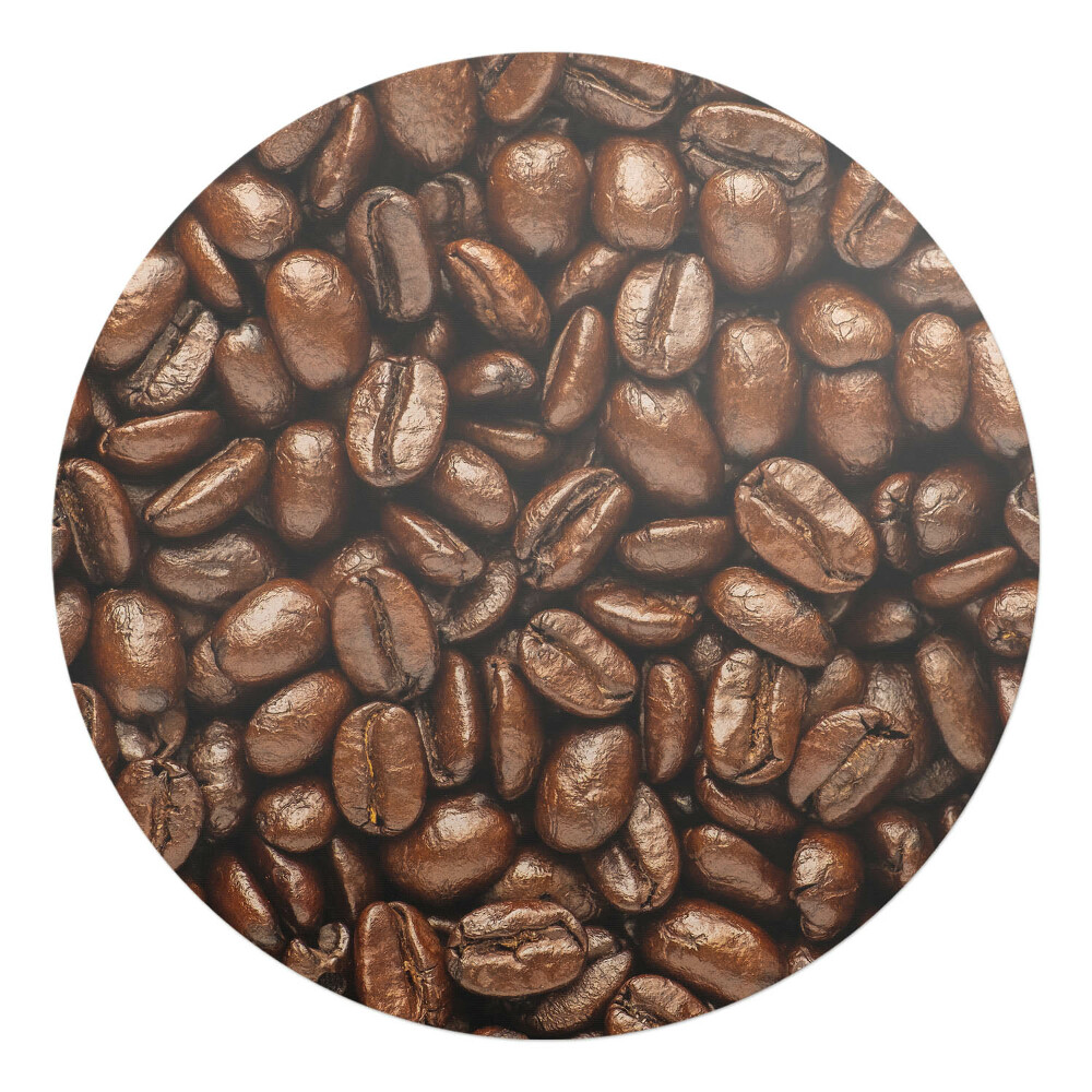 Podložka pod stoličku na kolieskach okrúhla Kávové zrná detailný záber