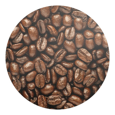 Podložka pod stoličku na kolieskach okrúhla Kávové zrná detailný záber