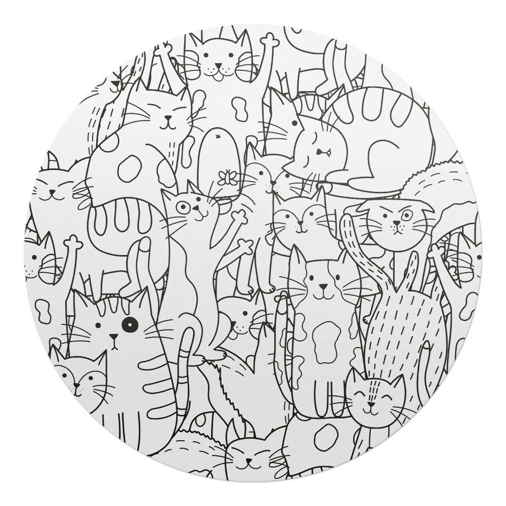 Podložka pod stoličku okrúhla Kreslenie mačiek