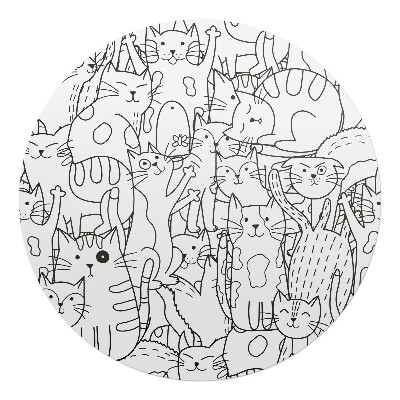 Podložka pod stoličku okrúhla Kreslenie mačiek