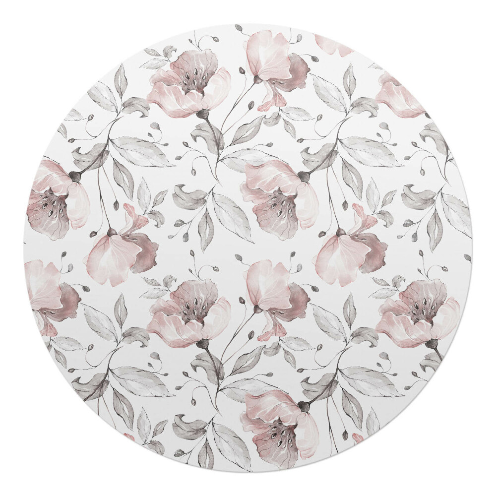 Podložka pod stoličku okrúhla Vintage kvetinový vzor
