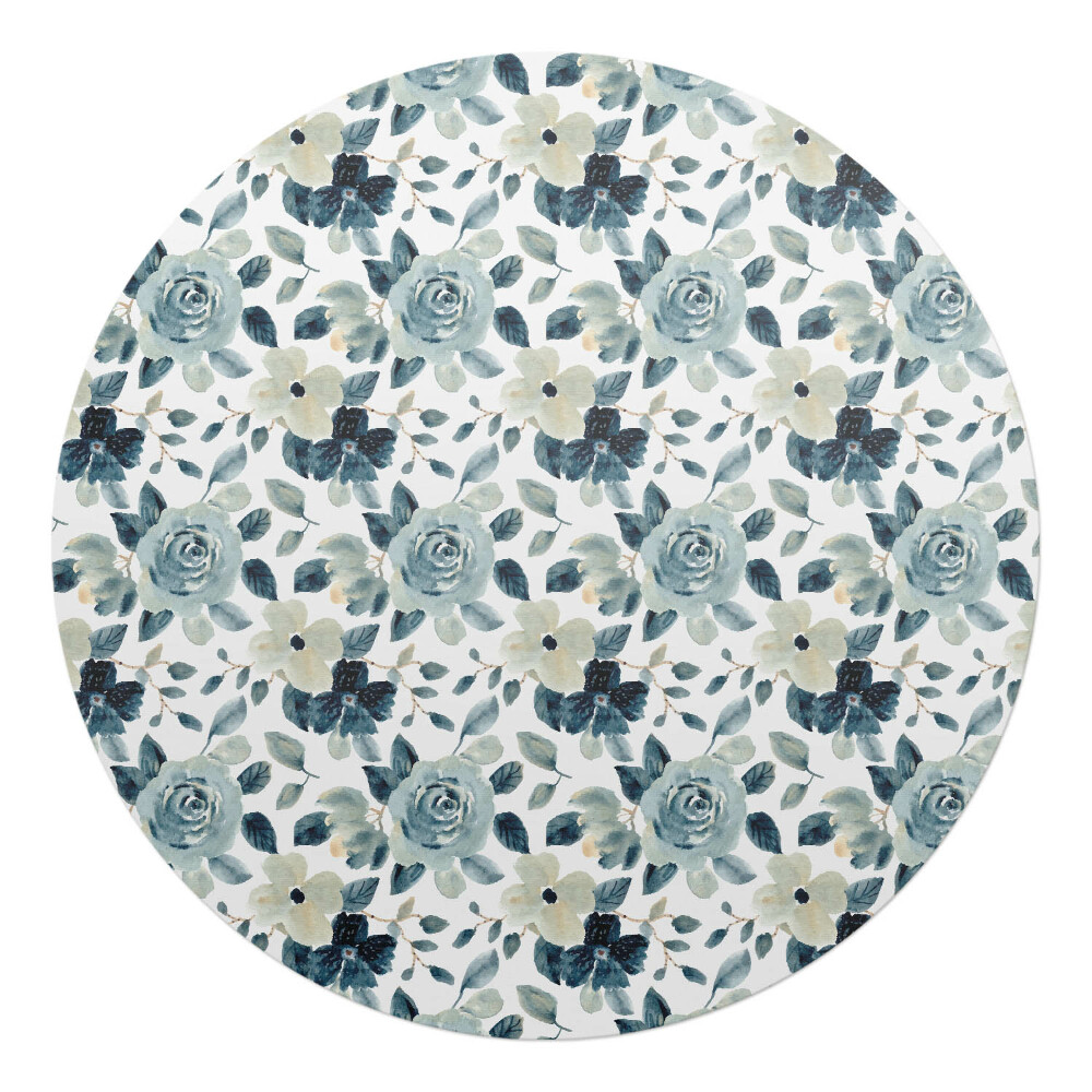 Podložka pod stoličku okrúhla Retro kvetinový vzor