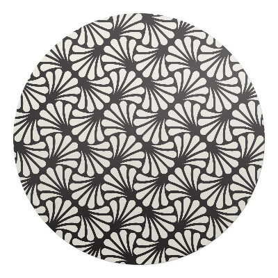 Podložka pod kolieskovú stoličku okrúhla Retro kvetinový vzor