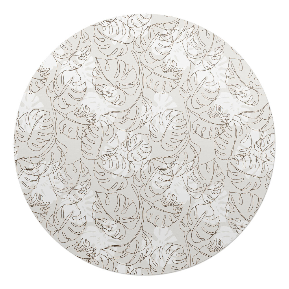 Podložka pod stoličku na kolieskach okrúhla Vzor listov monstery