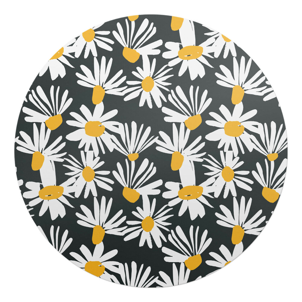 Podložka pod stoličku okrúhla Retro kvetinový vzor