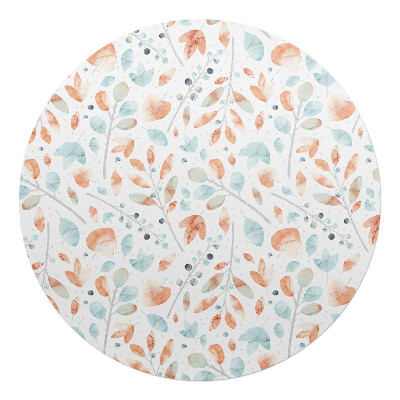 Podložka pod kolieskovú stoličku okrúhla Akvarelové listy