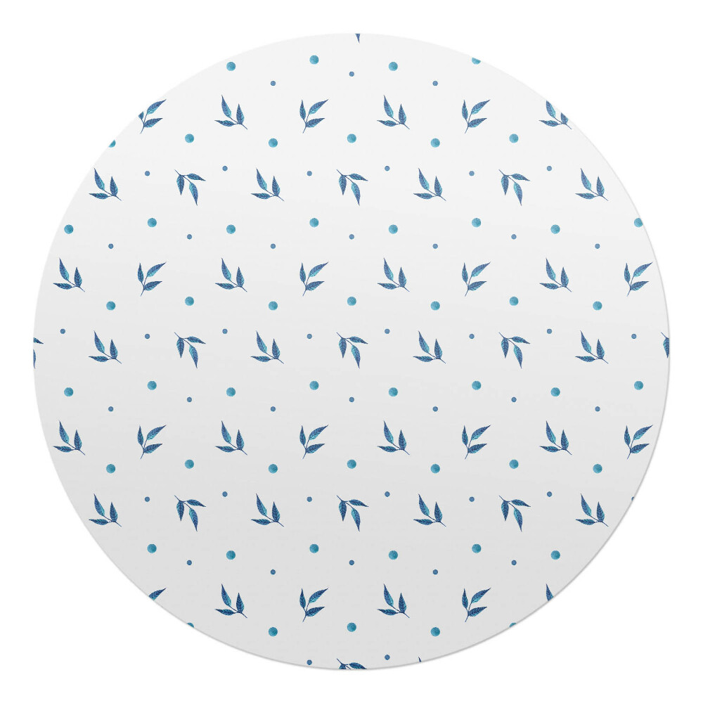 Podložka pod kolieskovú stoličku okrúhla Listy a bodky