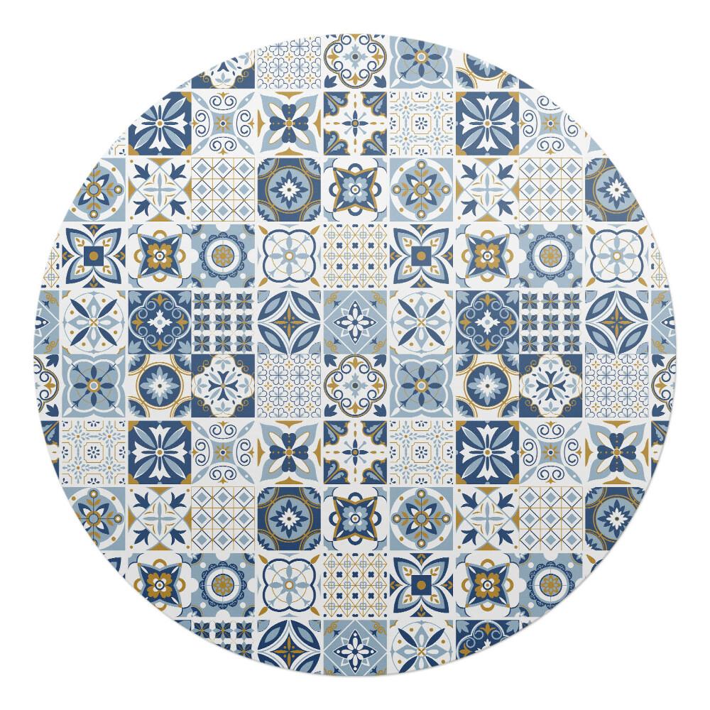 Podložka pod kolieskovú stoličku okrúhla Dlaždice v retro štýle