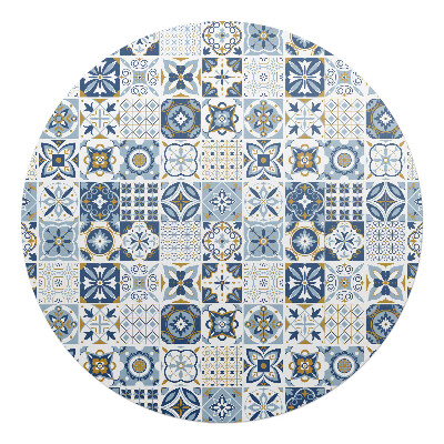 Podložka pod kolieskovú stoličku okrúhla Dlaždice v retro štýle