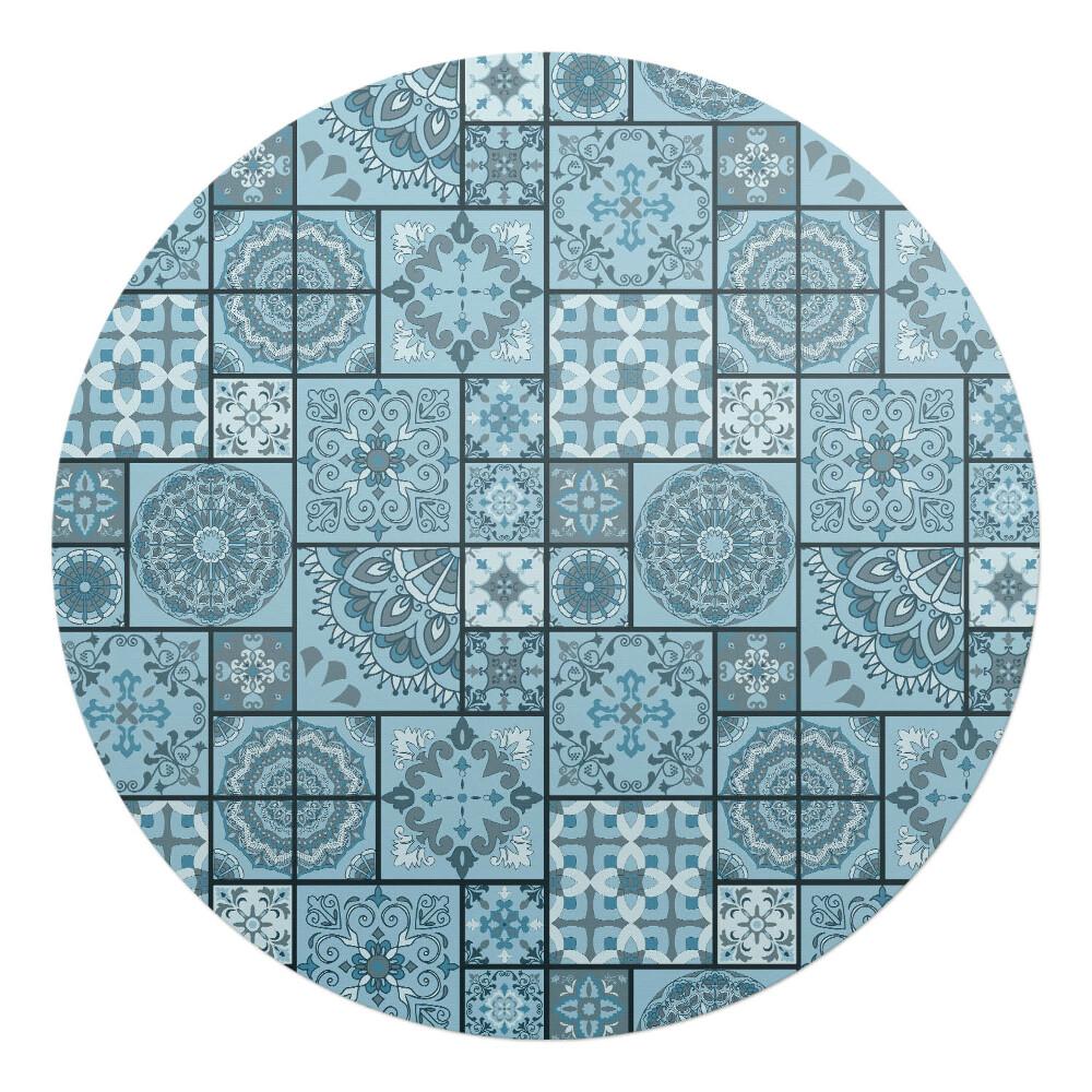 Podložka pod kolieskovú stoličku okrúhla Geometrická mozaika