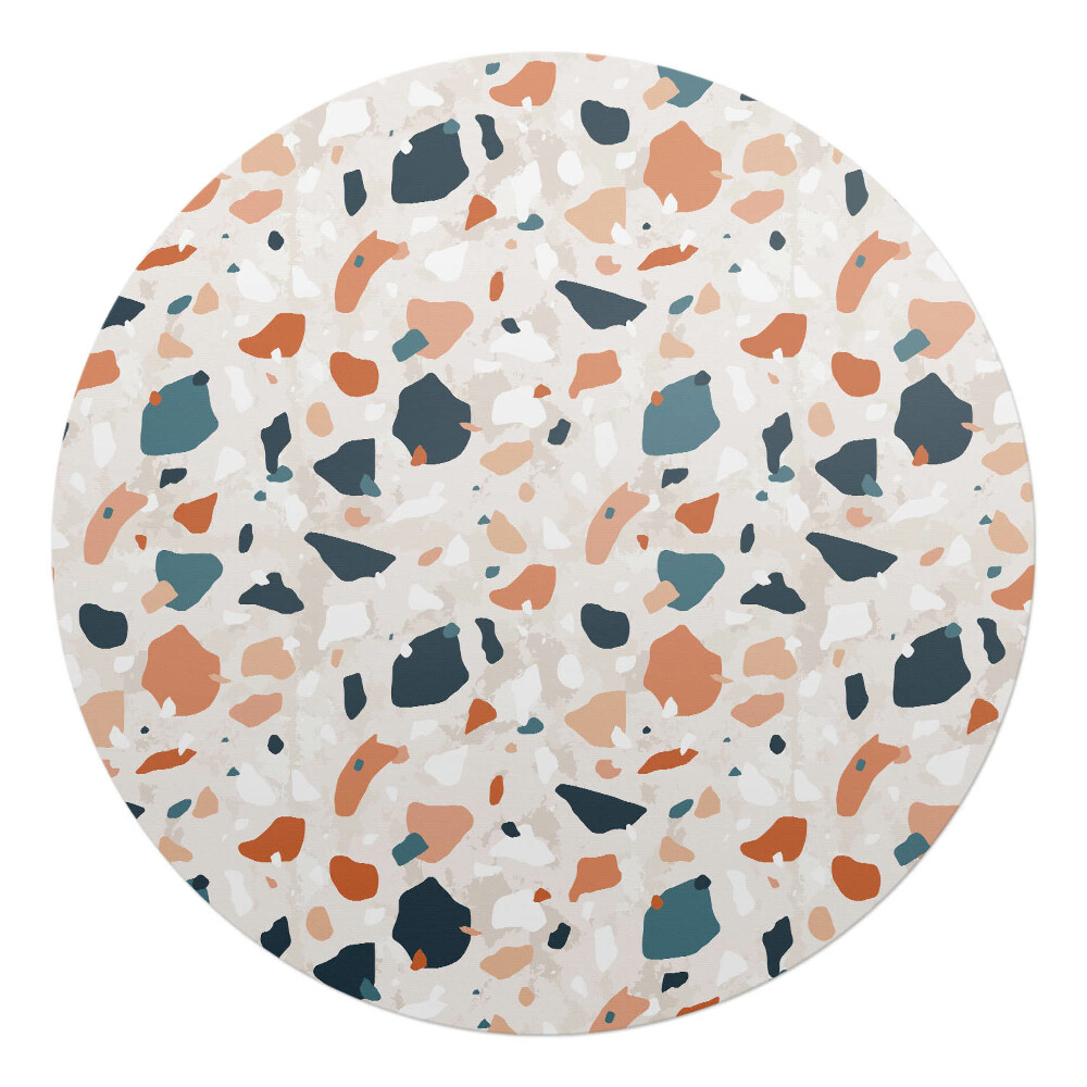 Podložka pod stoličku na kolieskach okrúhla Terazzo abstraktné