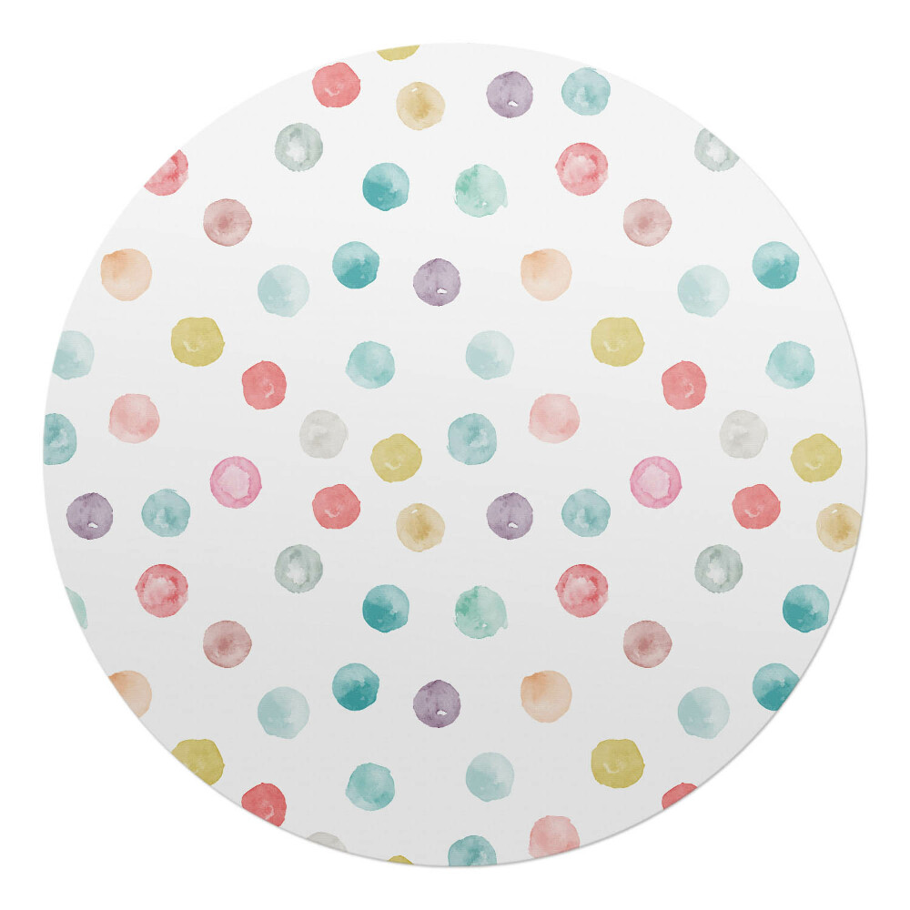 Podložka pod stoličku okrúhla Pastelové bodky