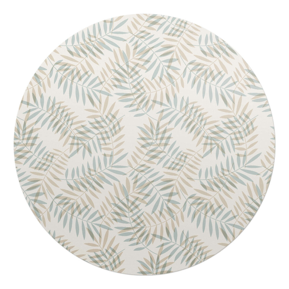 Podložka pod stoličku okrúhla Listy v pastelových farbách