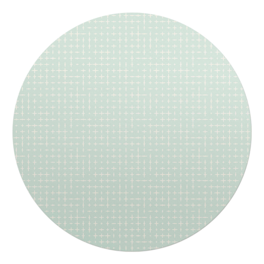 Podložka pod kolieskovú stoličku okrúhla Retro vzor krížikového výšivky