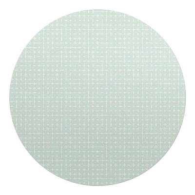 Podložka pod kolieskovú stoličku okrúhla Retro vzor krížikového výšivky