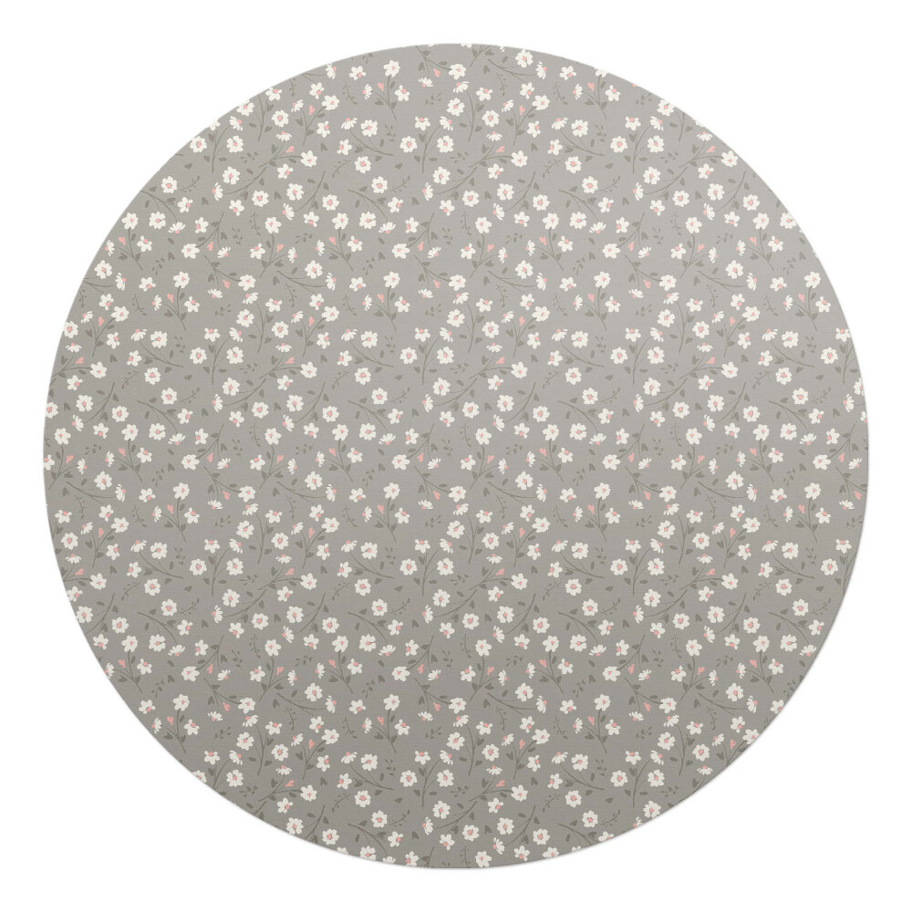Podložka pod stoličku okrúhla Retro kvetinový vzor