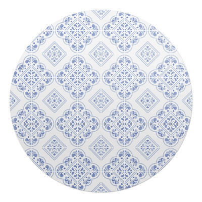 Podložka pod stoličku na kolieskach okrúhla Geometrický retro vzor