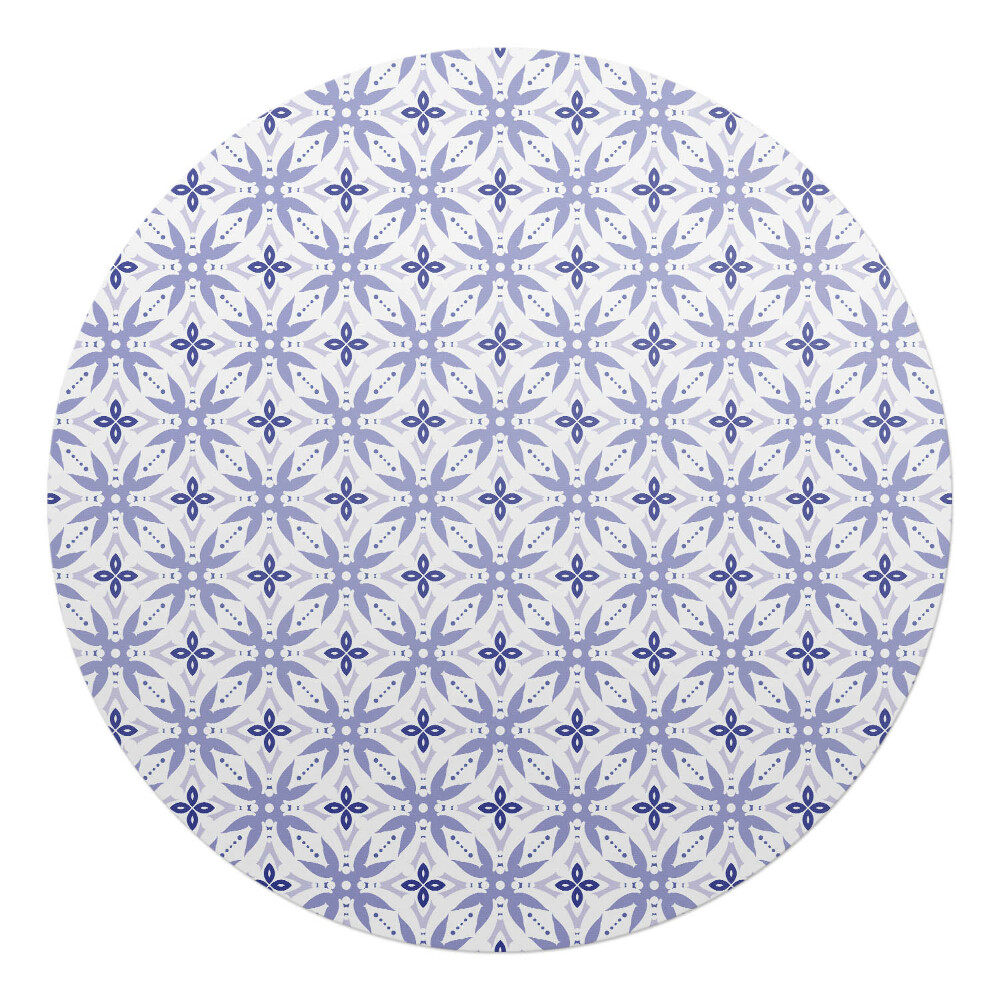 Podložka pod stoličku na kolieskach okrúhla Retro kvetinový vzor