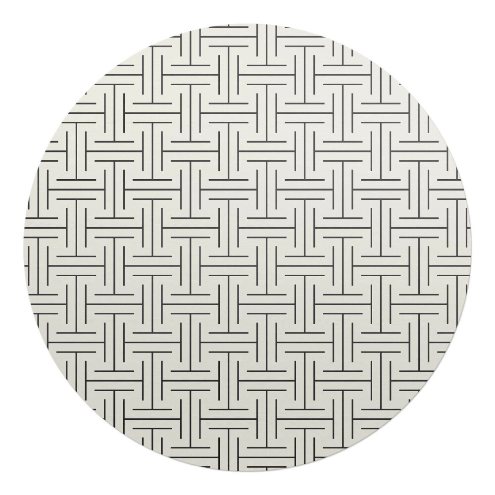 Podložka pod kolieskovú stoličku okrúhla Geometrický kockovaný vzor